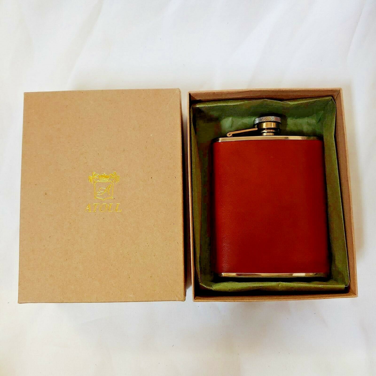 Atoll | Brown Leather | 6 oz. Flask