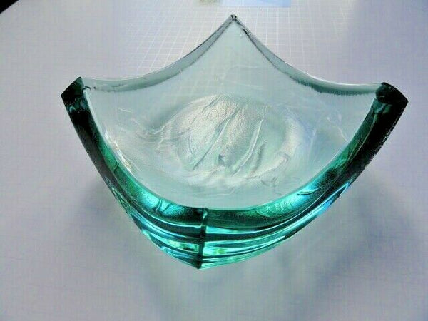 Stephen Schlanser Jade Art Glass Bowl Brush Stokes