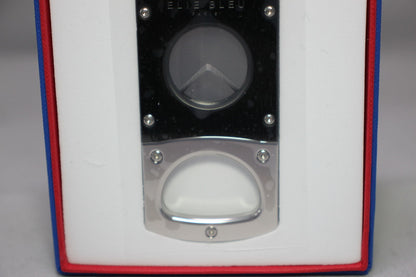 Elie Bleu Cigar Cutter Matte Black with Satin Stainless Steel | EBC1000 New