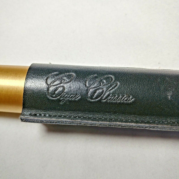 Cigar Classics | Travel Humidor Tube | Alum with Black Leather Holding Case