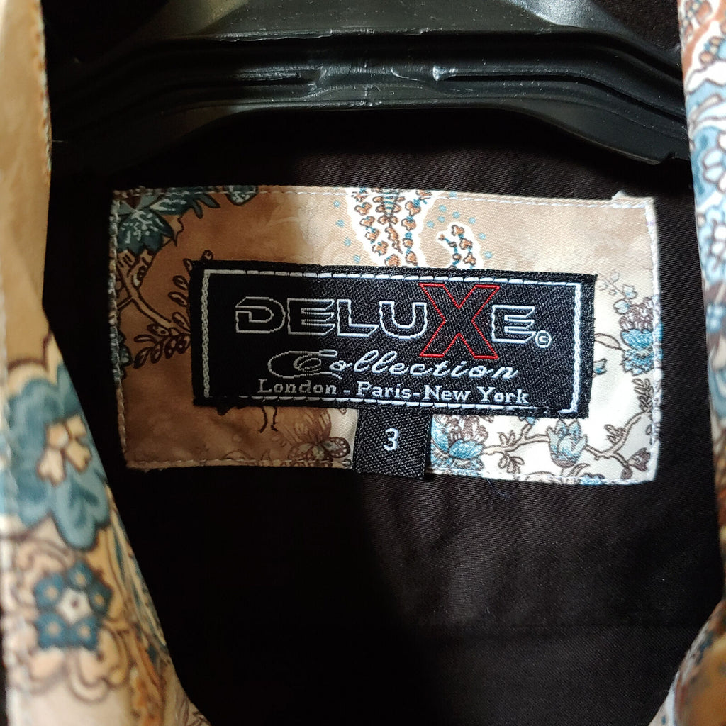 Deluxe Collection | Men's Black long sleeve Button down Casual Shirt | Sz. 3