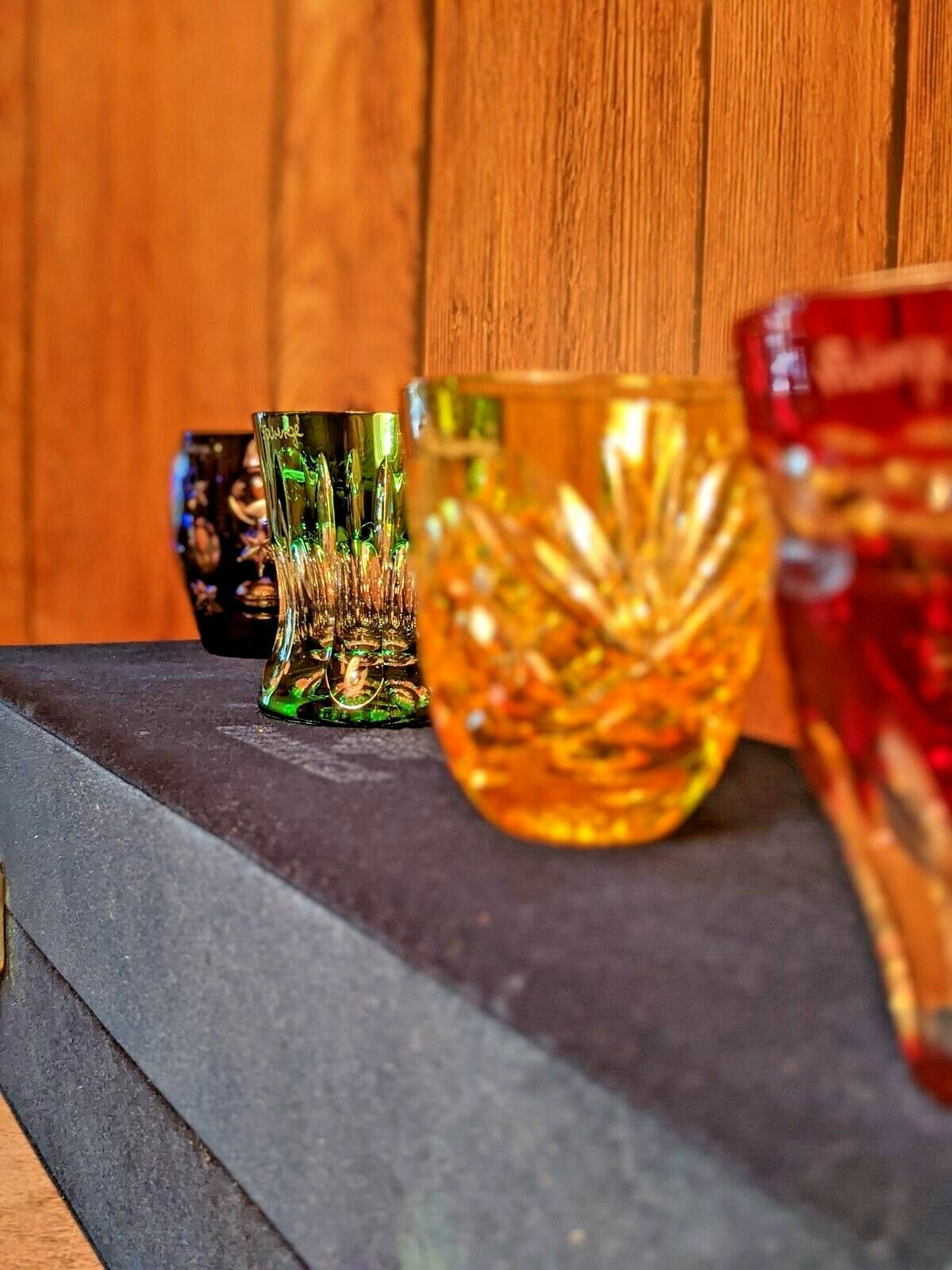 Faberge Colored Crystal Shot Glasses