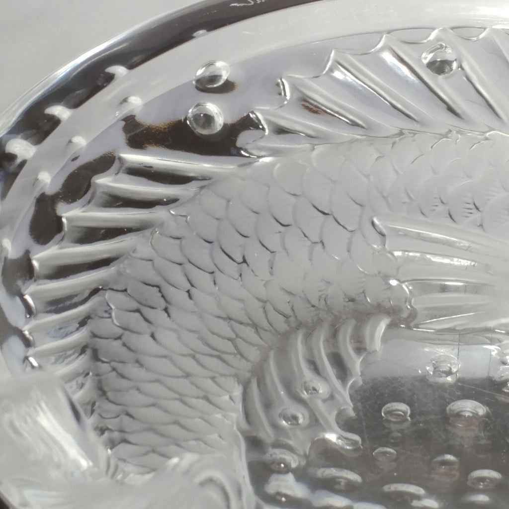 Lalique Concarneau KOI FISH 6” Bowl (Cigar Ashtray) Signed Authentic 6"