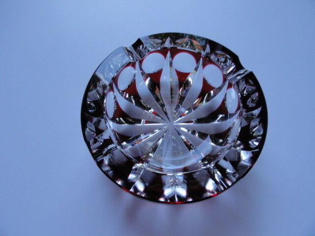 St Louis Ruby Star Cut Ashtray