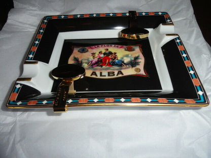Elie Bleu Alba Porcelain Black  Ashtray