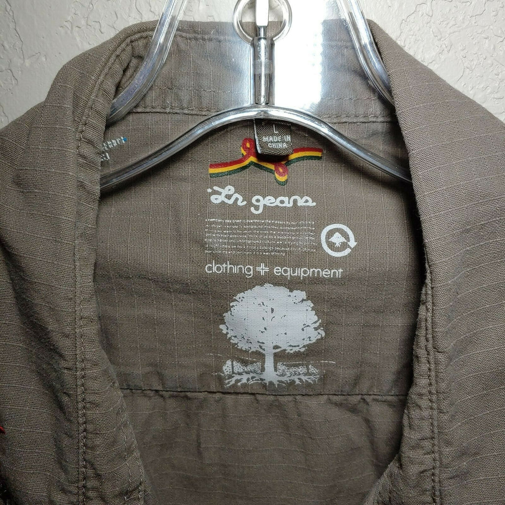 LR Geans Brown Men's Large Button-Down Long sleeve Shirt