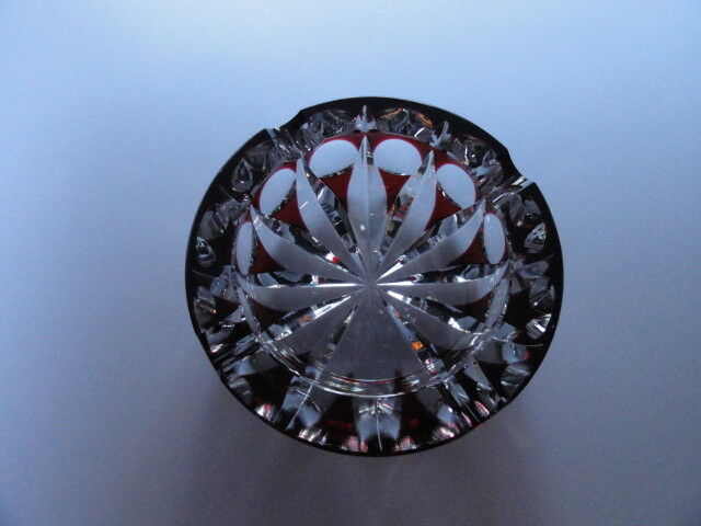St Louis Ruby Star Cut Ashtray
