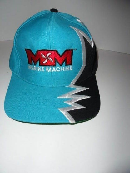 Marine Machine  Teal  jagged edge embroidered baseball cap