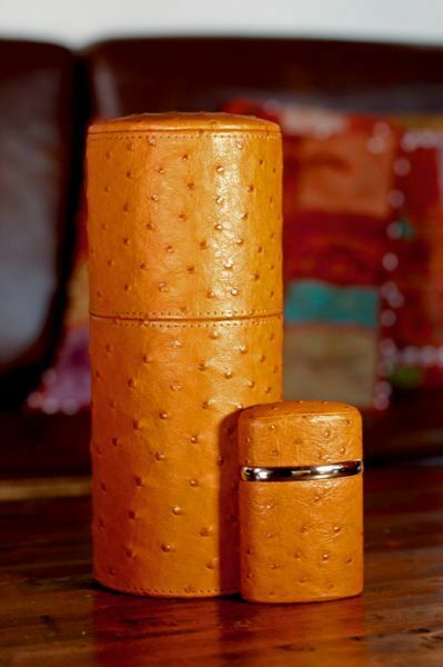 Brizard and Co. - The "Triple Jet" Table Lighter - Ostrich Tan