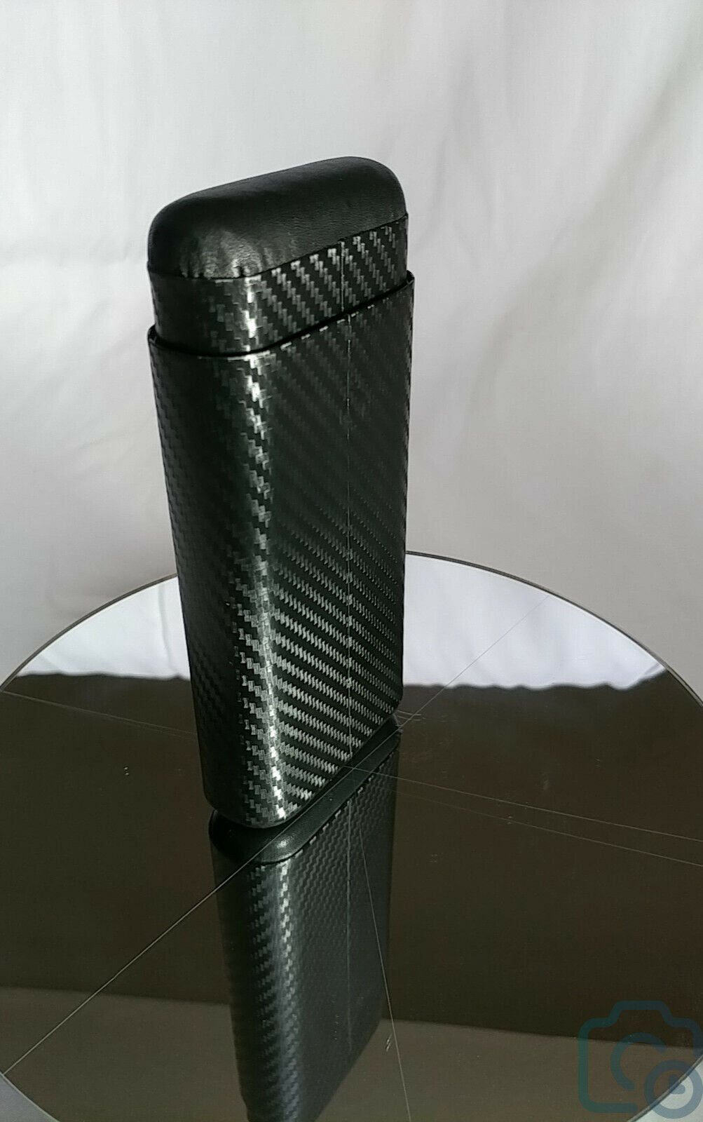Wood Portable Black Carbon Fiber Cigar Case Outdoor 3 Tubes Travel Humidor