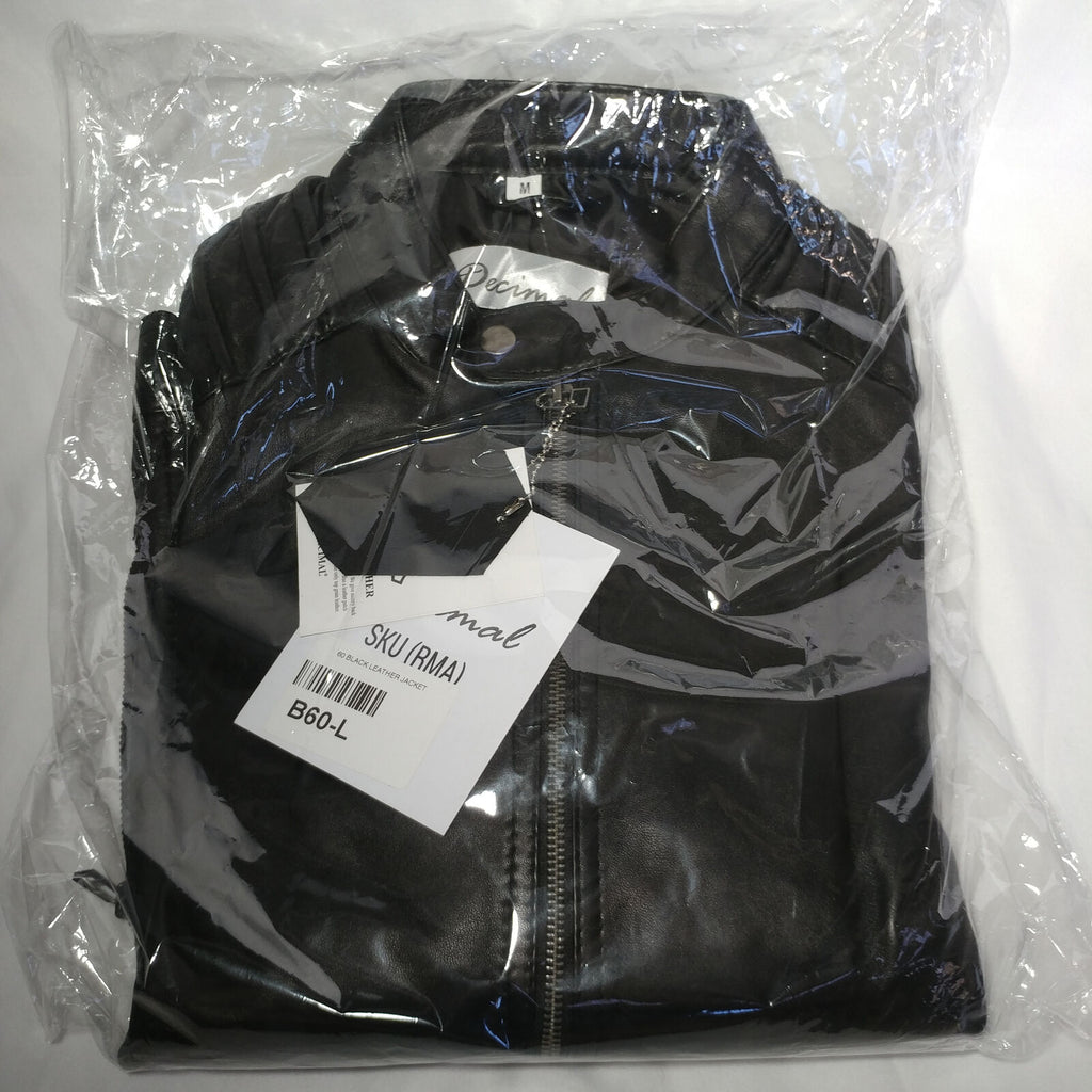 Decimal | Men's Black Leather Jacket | Size: Medium | Style: B60-L | NEW