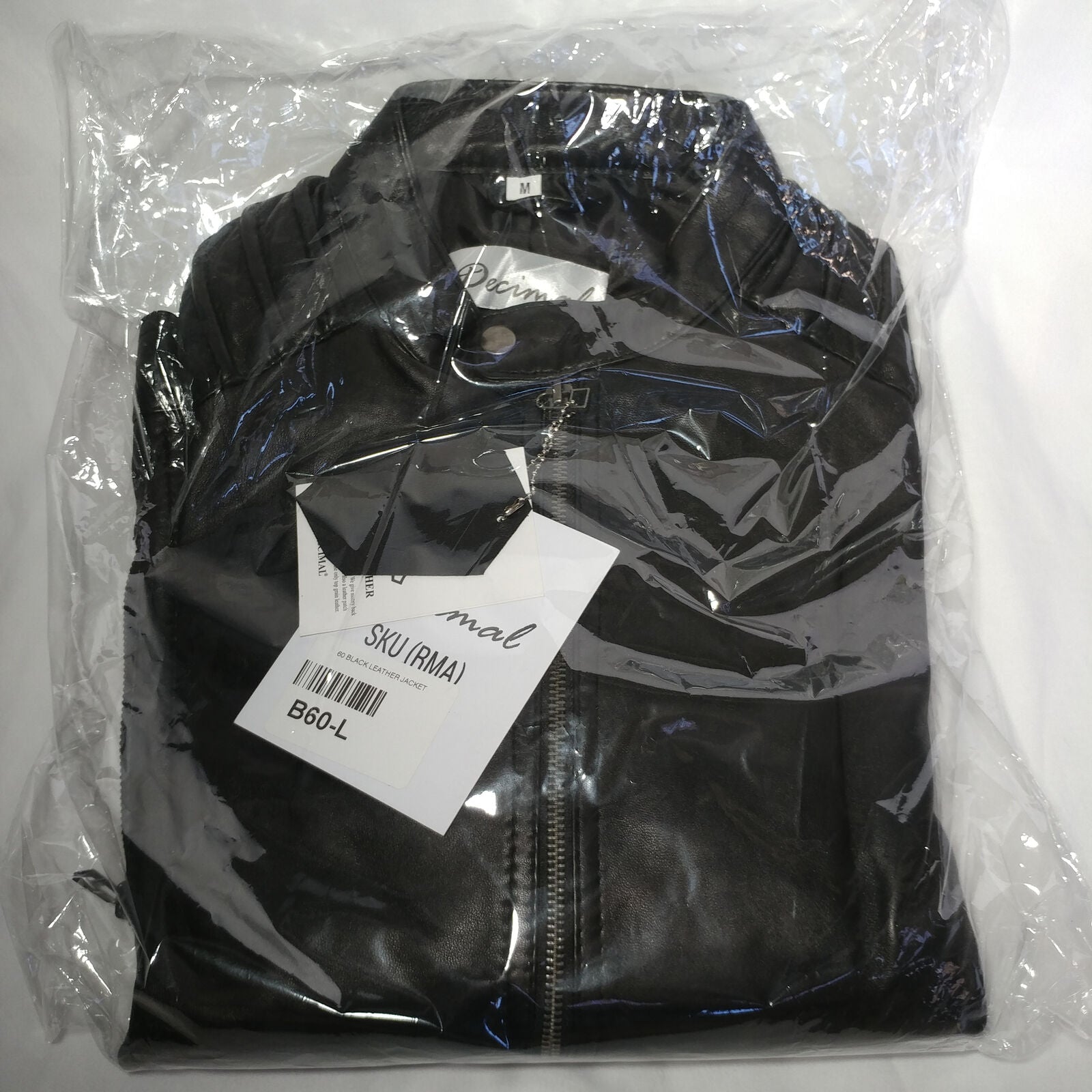 Decimal | Men's Black Leather Jacket | Size: Medium | Style: B60-L | NEW