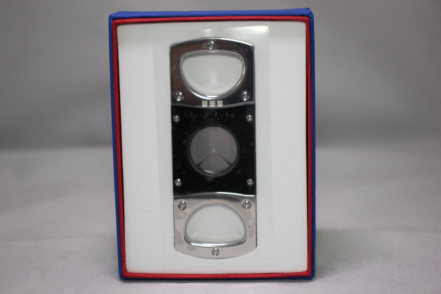 Elie Bleu Cigar Cutter Matte Black with Satin Stainless Steel | EBC1000 New