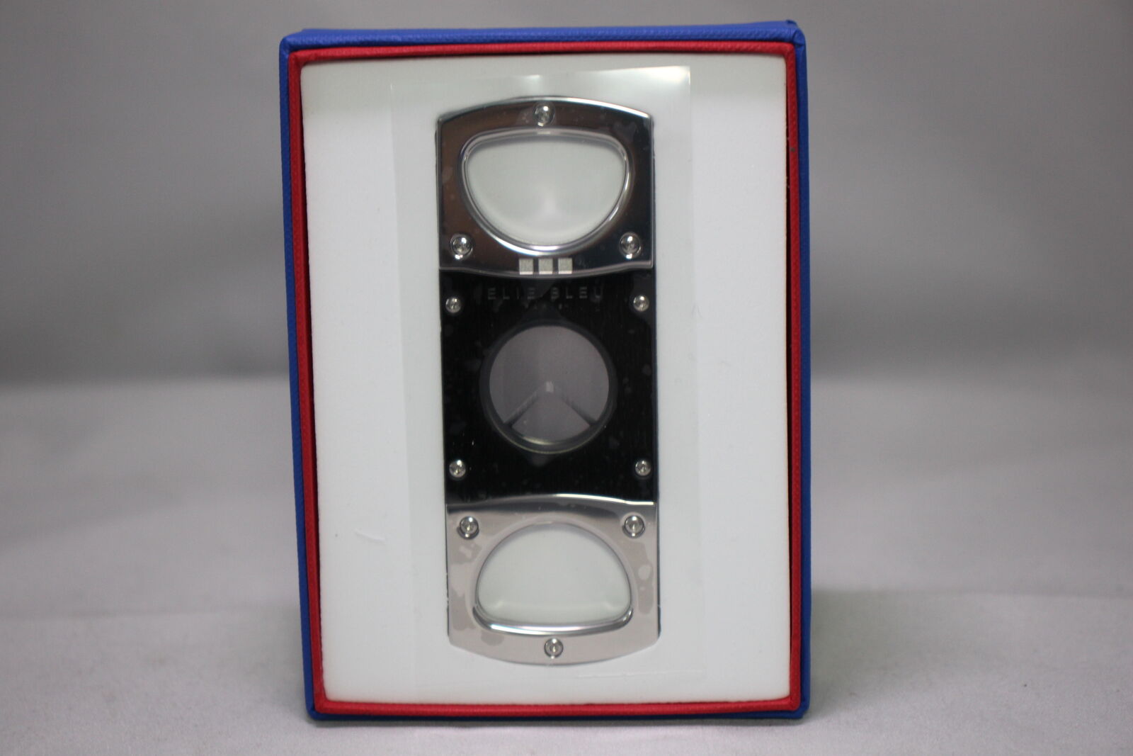 Elie Bleu Cigar Cutter Matte Black with Satin Stainless Steel | EBC1000 New