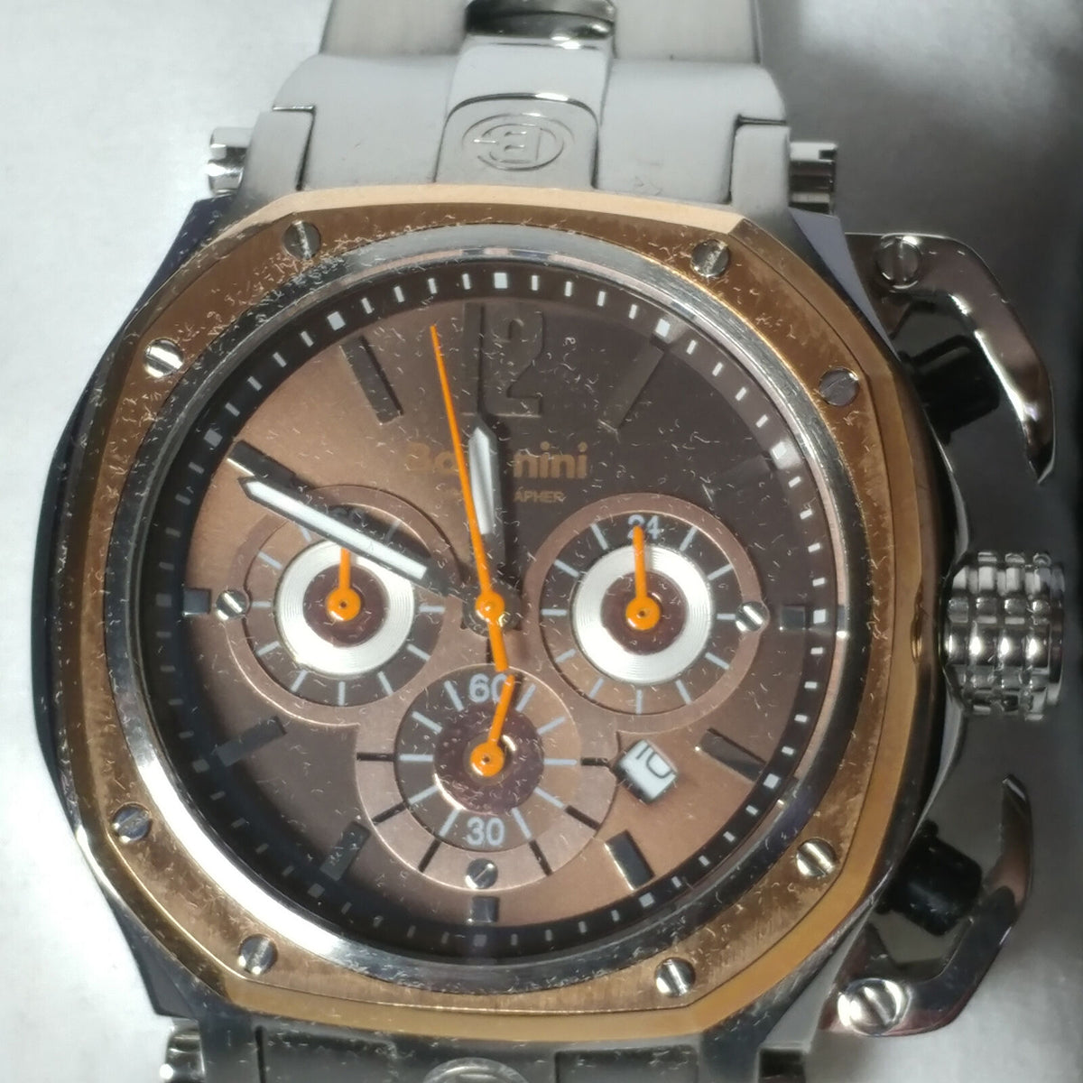 Baldinini Men's Chronographer Watches |  Chronograph Burgundy/Orange (62623705)