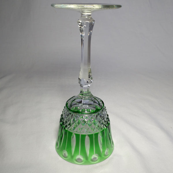 Faberge Xenia  Emerald Green Cut to Clear Crystal Glass Signed