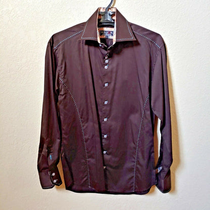 Deluxe Collection | Men's Black long sleeve Button down Casual Shirt | Sz. 3
