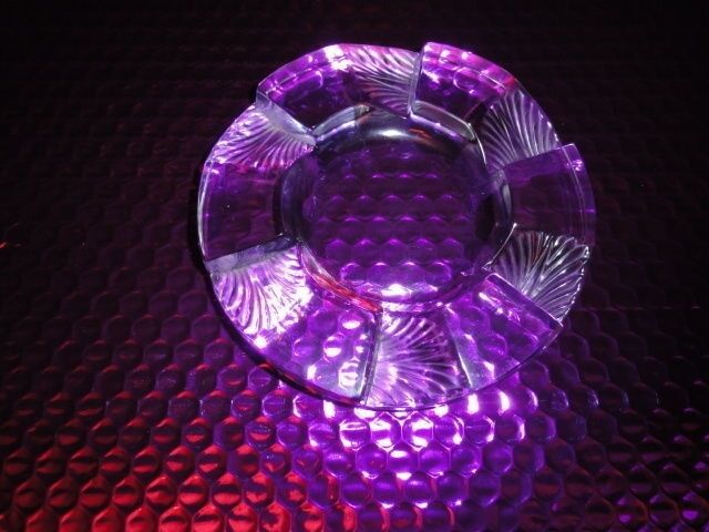 Lalique French Clear and Frosted Crystal Art Deco Ashtray