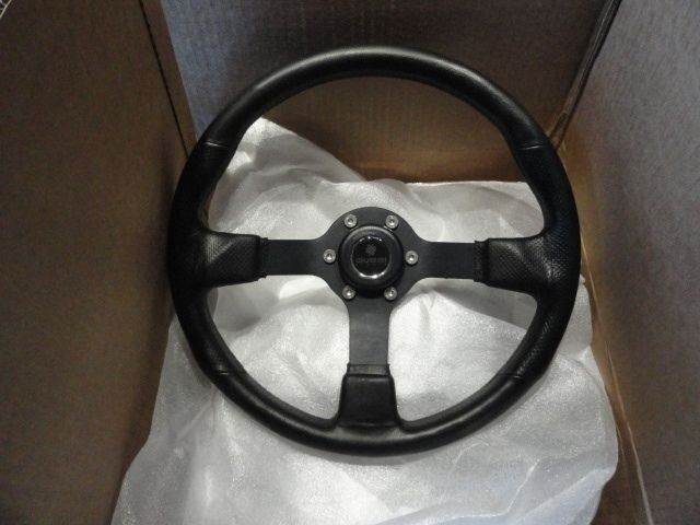 Marine Steering Wheel M521 Black Urethane Black Spoke & Billet Adaptor