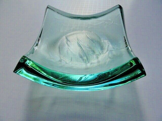 Stephen Schlanser Jade Art Glass Bowl Brush Stokes
