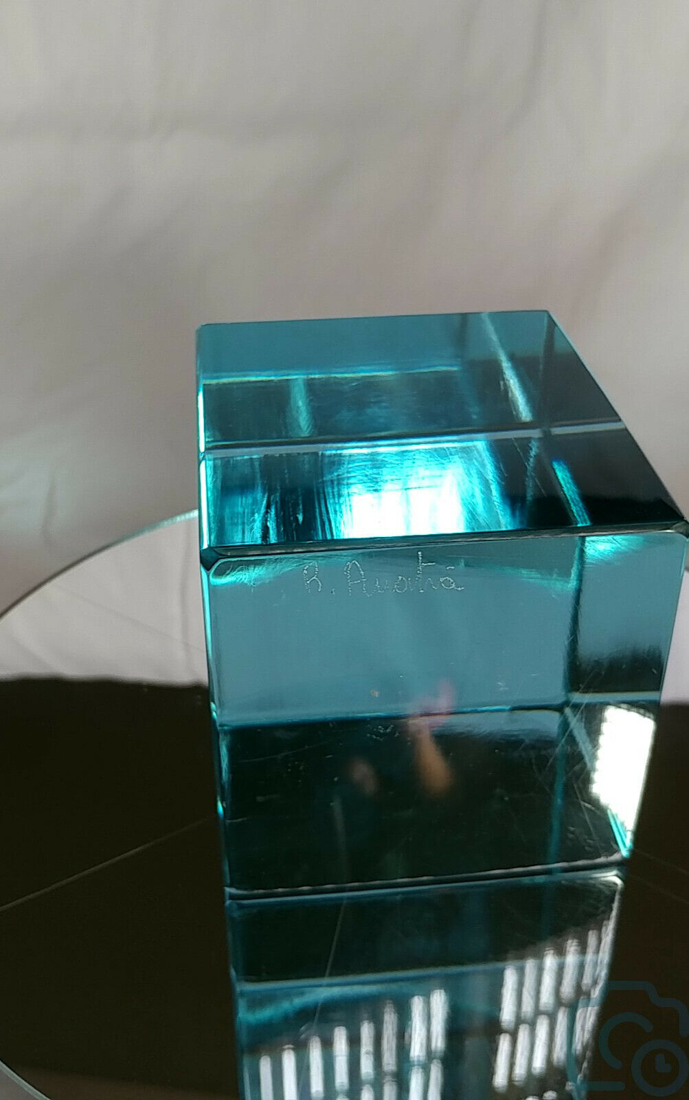 R. Austria Blue Crystall Box Art Sculpture