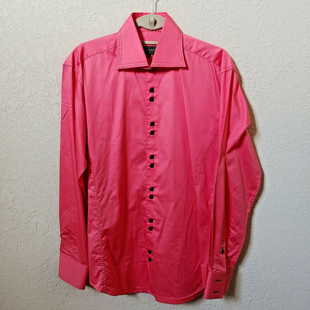 Debonair | Men's Pink Longsleeve Buttondown Casual Shirt | Sz. 3