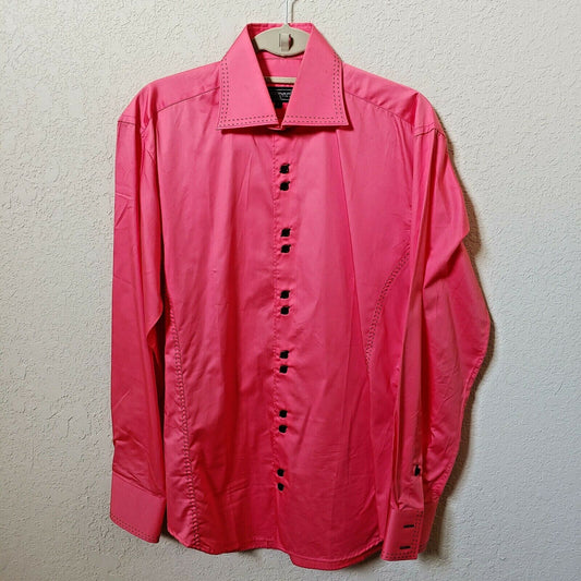 Debonair | Men's Pink Longsleeve Buttondown Casual Shirt | Sz. 3