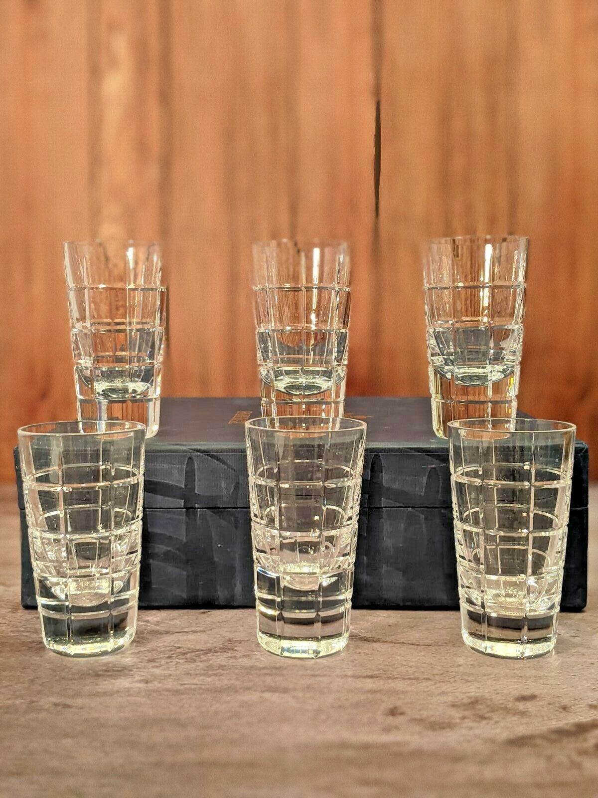 Faberge Metropolitan Crystal Shot Glasses set of 6 NIB