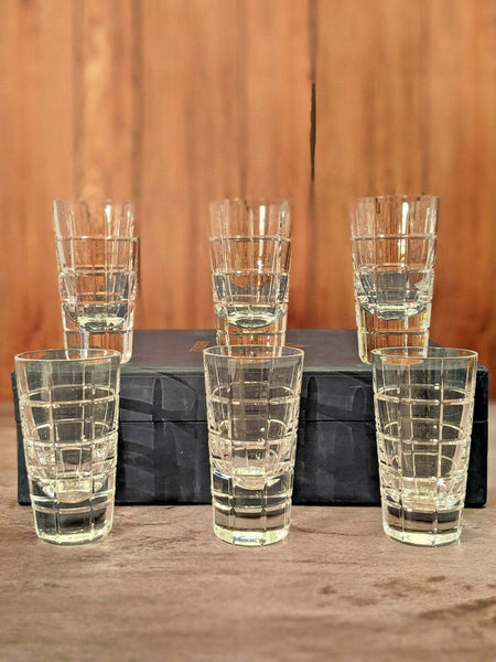 Faberge Metropolitan Crystal Shot Glasses set of 6 NIB
