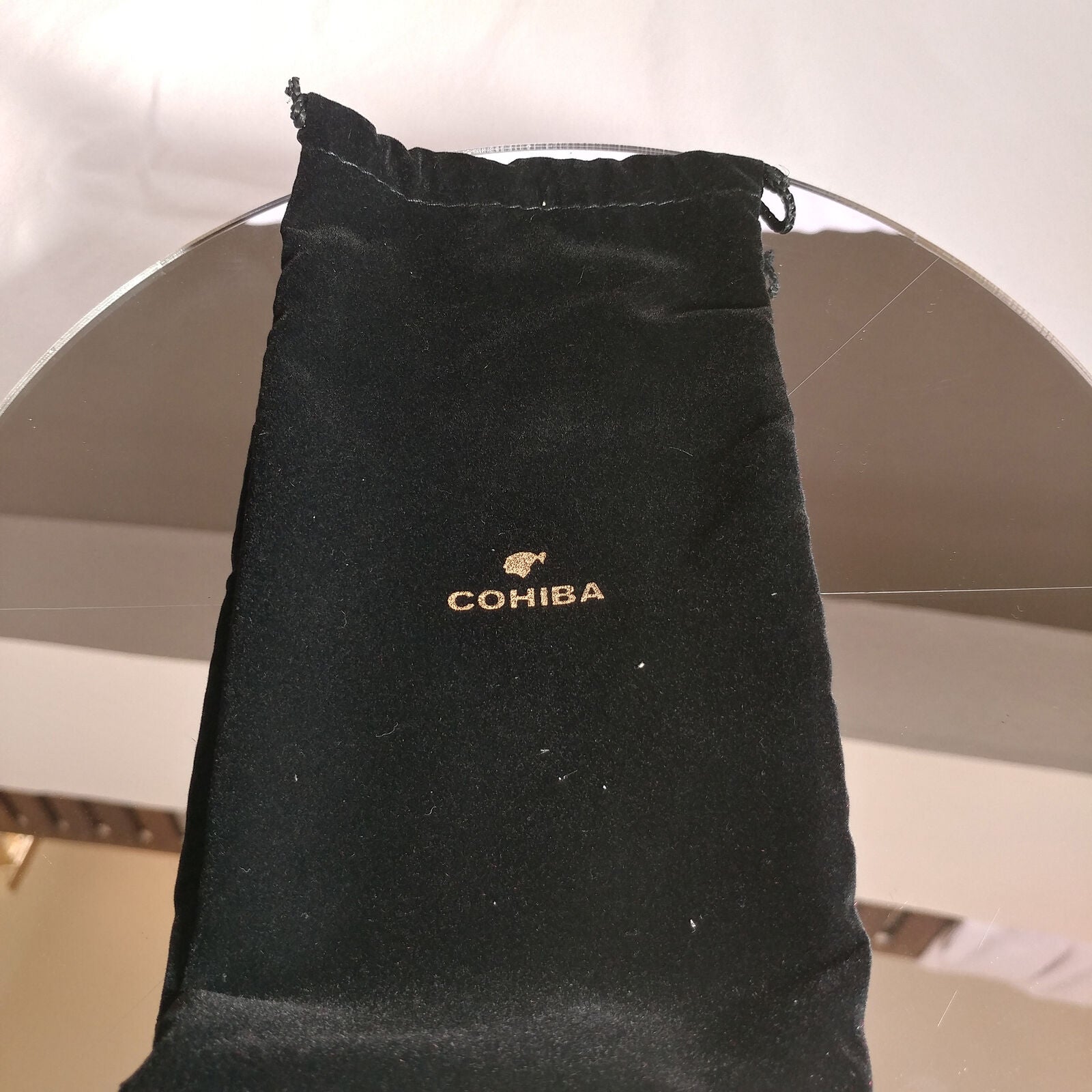 Yellow and Black Leather CIGAR CASE w/BLACK BAG | 2 CIGAR HOLDER