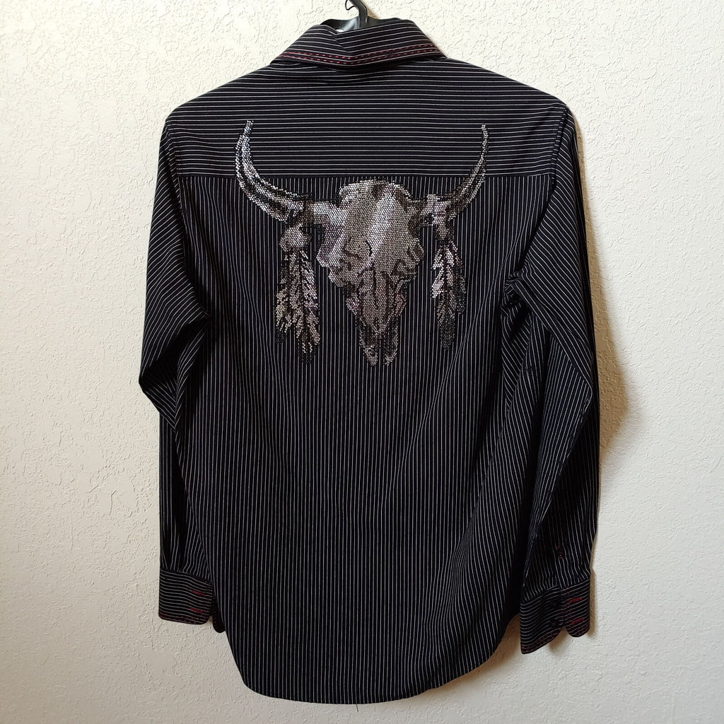 Artine | Men's Black Long sleeve Button down Casual Shirt