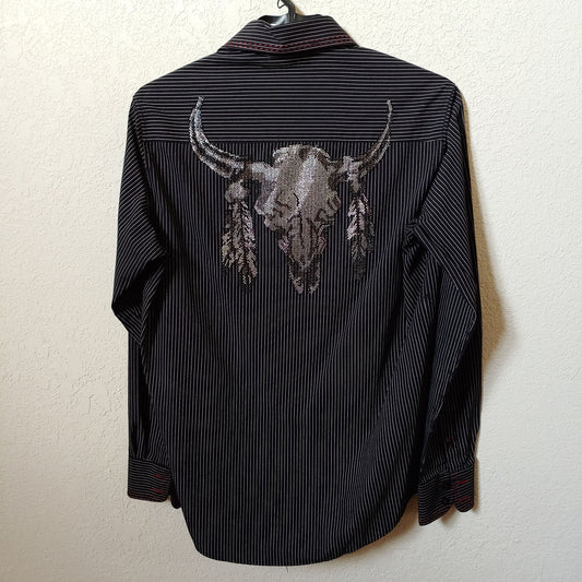 Artine | Men's Black Long sleeve Button down Casual Shirt