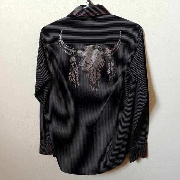 Artine | Men's Black Long sleeve Button down Casual Shirt