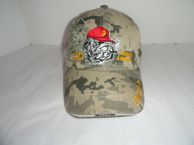 USMC Bulldog ashtray &  USMC Camo Baseball Cap Combo