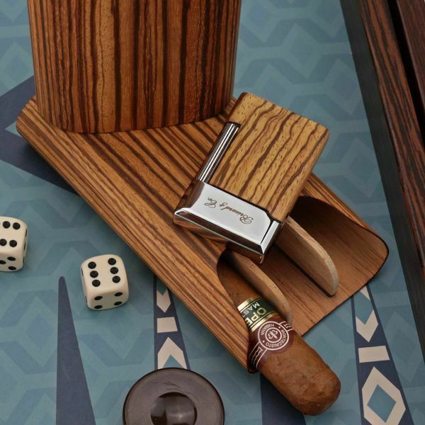 Brizard and Co. - The "Show Band" 3 Cigar Case - Zebrawood