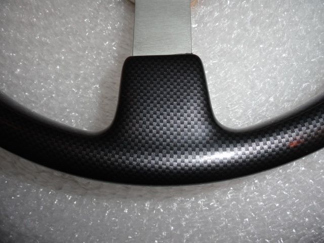 Gussi Boat Steering Wheel – Black Carbon Look with Brushed Spoke & Polished Hub Adapter