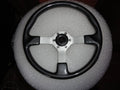 Gussi Boat Steering Wheel – Black Carbon Look with Brushed Spoke & Polished Hub Adapter
