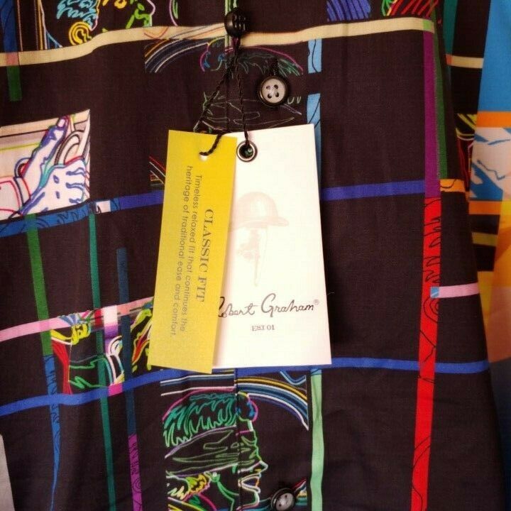 Robert Graham Colorful Long Sleeve Button-Down Shirt - Men's Medium
