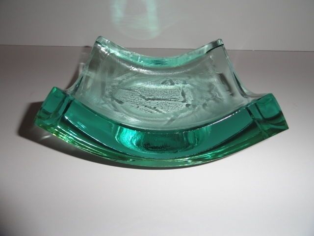 Stephen Schlanser Art Glass Bowl Brush Strokes Signed and Dated 1996