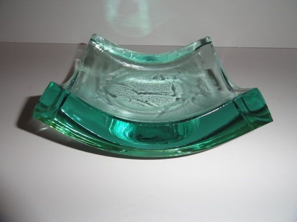 Stephen Schlanser Art Glass Bowl Brush Strokes Signed and Dated 1996