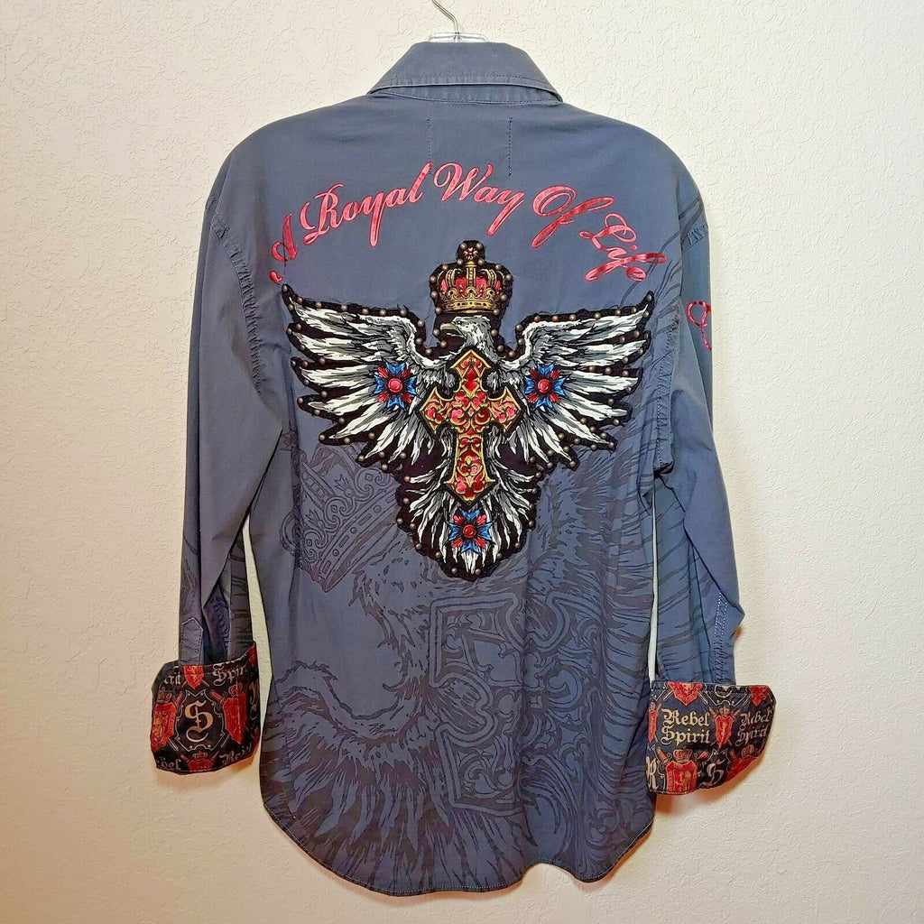 Rebel Spirit Gray  A Royal Way of Life Shirt Men's Medium