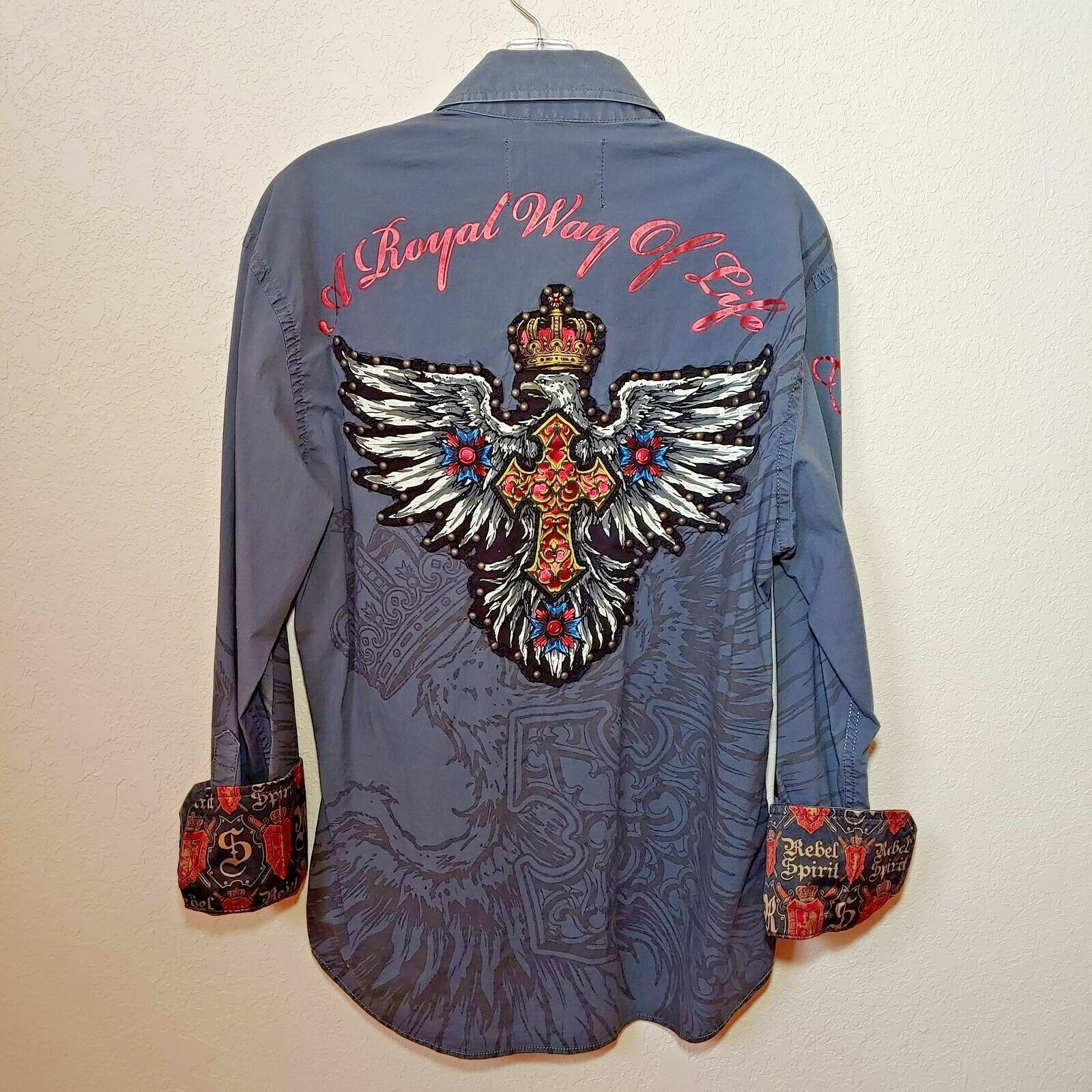 Rebel Spirit Gray  A Royal Way of Life Shirt Men's Medium