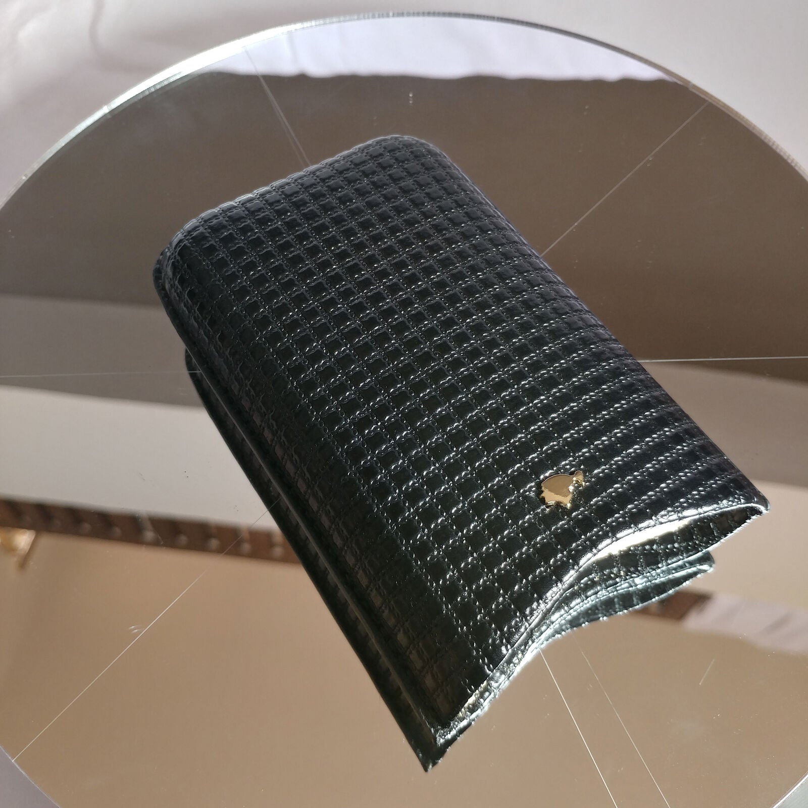 Yellow and Black Leather CIGAR CASE w/BLACK BAG | 2 CIGAR HOLDER