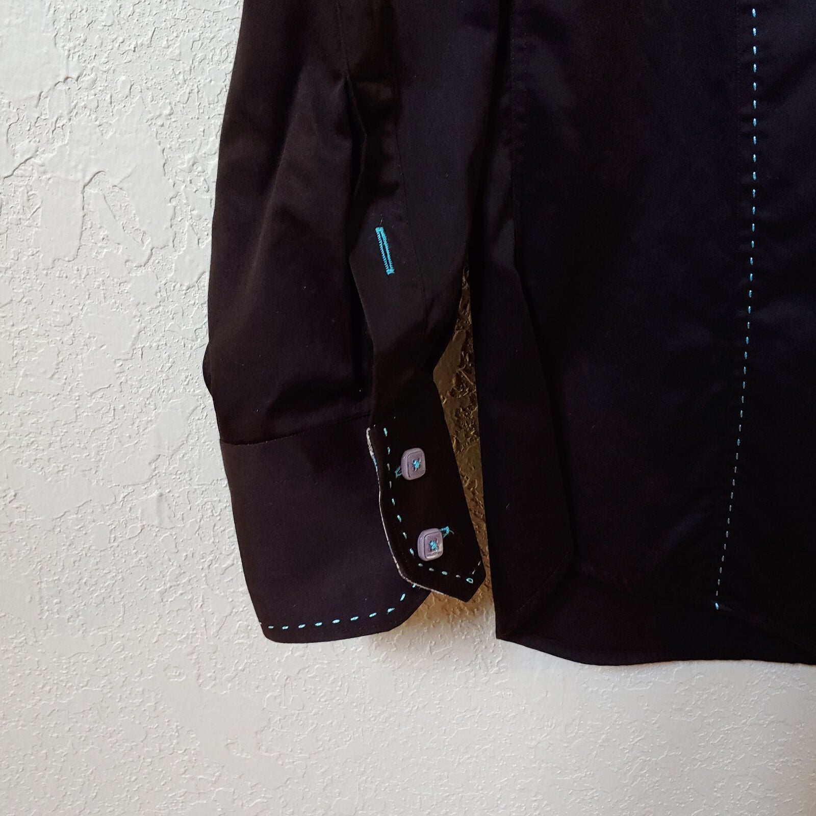Deluxe Collection | Men's Black long sleeve Button down Casual Shirt | Sz. 3