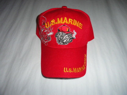 USMC Bulldog Ashtray & Red USMC Baseball Cap Combo