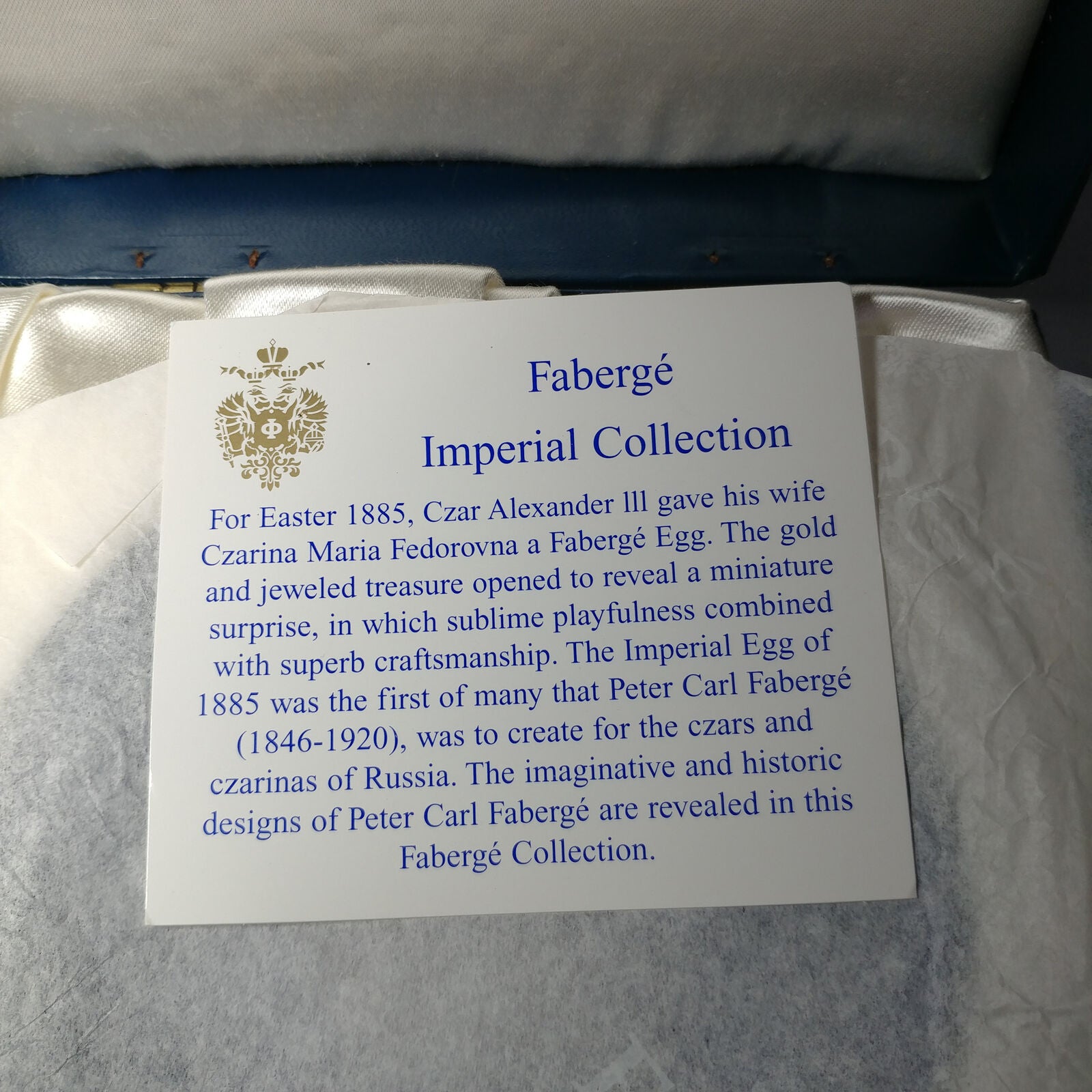 Faberge |  Wine Bottle Coaster | Blue Crystal | New in the Box