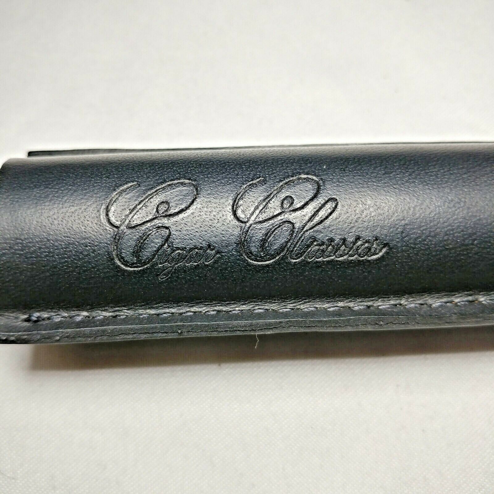 Cigar Classics | Travel Humidor Tube | Alum with Black Leather Holding Case