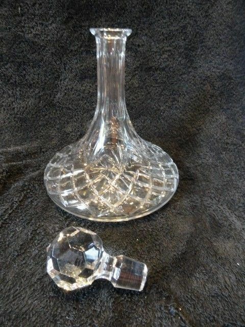Cut  Crystal 10.5" Ships Decanter with stopper no original box