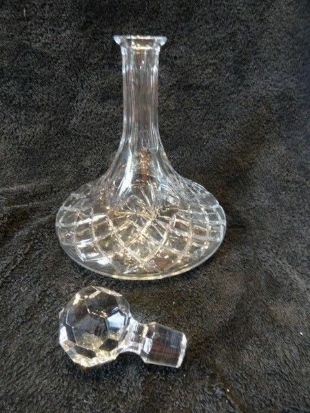 Cut  Crystal 10.5" Ships Decanter with stopper no original box