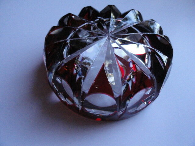 St Louis Ruby Star Cut Ashtray